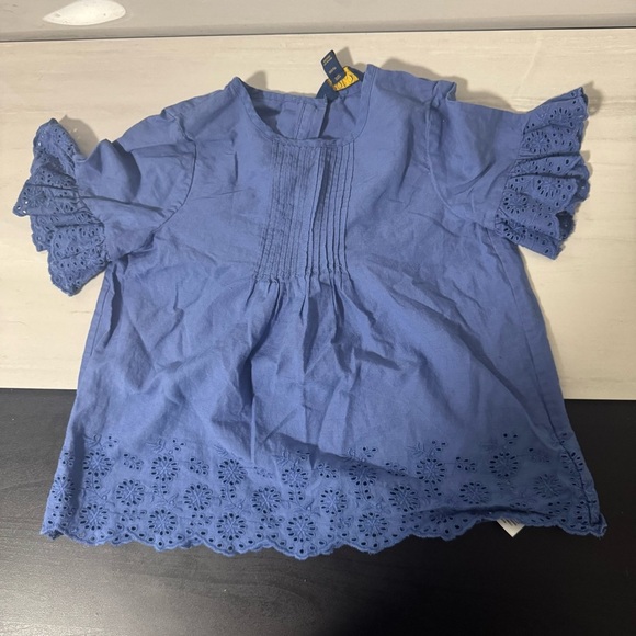 Polo Ralph Lauren Other - Polo Ralph Lauren Blue Eyelet Sleeve Top